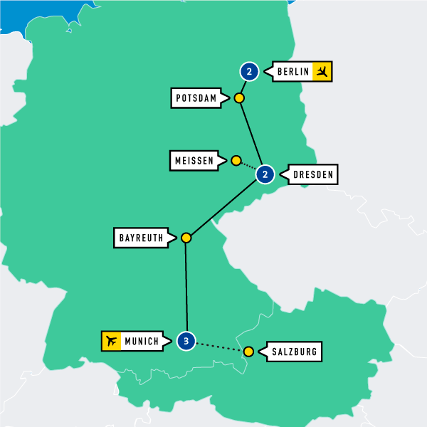 Map of Berlin and Bavaria