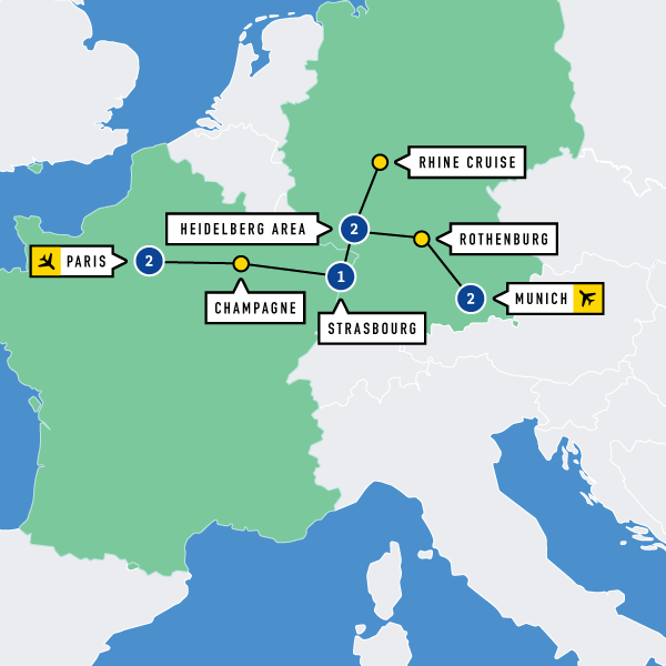 Map of Boulevards to Bavaria