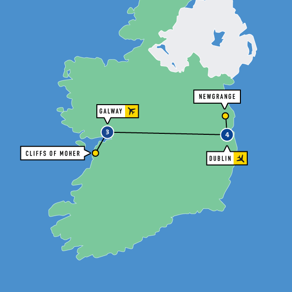 Map of NCAA D1 Soccer in Dublin and Galway