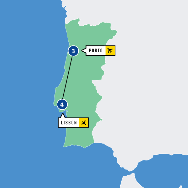 Map of NCAA D1 Soccer in Lisbon and Porto