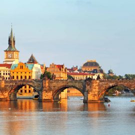 Narrow Charles Bridge Prague Czech Republic