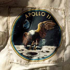 Apollo 11 patch on Armstrong's spacesuit