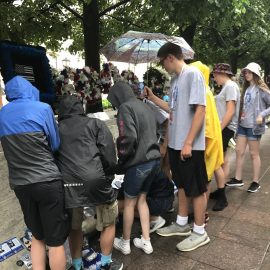 Middle school group at Law Enforcement Officers Memorial in DC